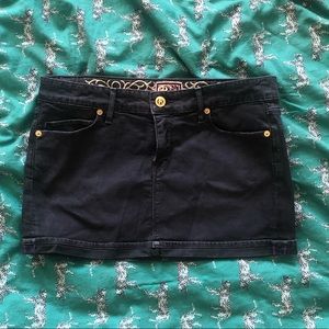 Rich & Skinny Black Denim Mini Skirt